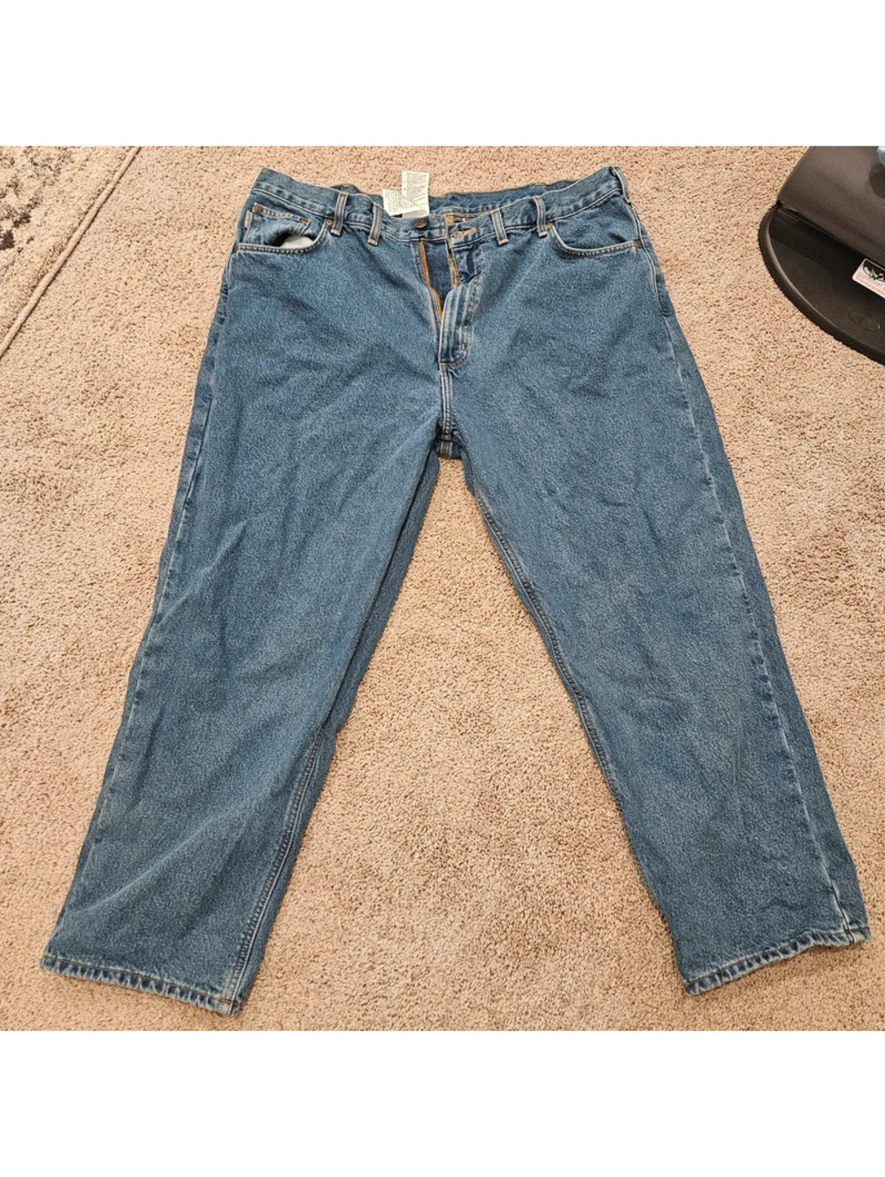 Carhartt B172 DST Men’s 44x30 Relaxed Fit Flannel Lined Jeans Darkstone